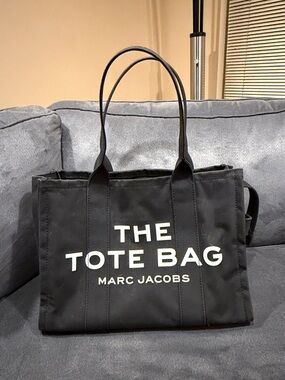 Marc Jacobs Black The Tote Bag with White Logo